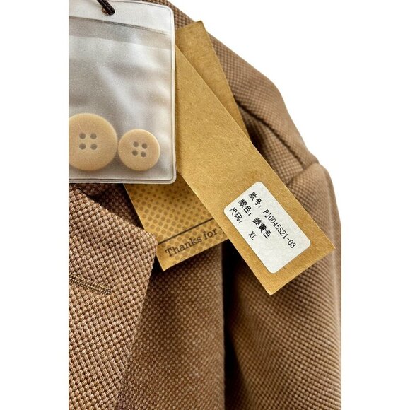 Paul Jones Men’s Casual Knit Blazer Jacket XL Camel Tan - NWT Lightweight Modern - Picture 6 of 7